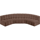 Meridian Arc Brown Vegan Leather 5 pc Modular Sectional IMAGE 3
