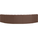  Manufacturer Color_Brown -- Arc 133" Brown Vegan Leather Upholstered 5 pc Modular Sectional IMAGE 6