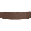 Meridian Arc Brown Vegan Leather 5 pc Modular Sectional IMAGE 6