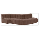 Manufacturer Color_Brown -- Arc 122" Brown Vegan Leather Upholstered 5 pc Modular Sectional IMAGE 11