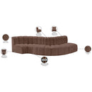  Manufacturer Color_Brown -- Arc 122" Brown Vegan Leather Upholstered 5 pc Modular Sectional IMAGE 12