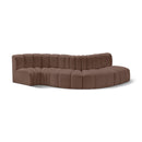  Manufacturer Color_Brown -- Arc 122" Brown Vegan Leather Upholstered 5 pc Modular Sectional IMAGE 1