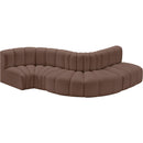  Manufacturer Color_Brown -- Arc 122" Brown Vegan Leather Upholstered 5 pc Modular Sectional IMAGE 3