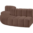  Manufacturer Color_Brown -- Arc 122" Brown Vegan Leather Upholstered 5 pc Modular Sectional IMAGE 4