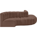  Manufacturer Color_Brown -- Arc 122" Brown Vegan Leather Upholstered 5 pc Modular Sectional IMAGE 5