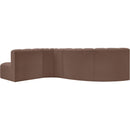  Manufacturer Color_Brown -- Arc 122" Brown Vegan Leather Upholstered 5 pc Modular Sectional IMAGE 6