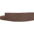  Manufacturer Color_Brown -- Arc 127" Brown Vegan Leather Upholstered 5 pc Modular Sectional IMAGE 10