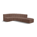  Manufacturer Color_Brown -- Arc 127" Brown Vegan Leather Upholstered 5 pc Modular Sectional IMAGE 1