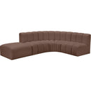  Manufacturer Color_Brown -- Arc 127" Brown Vegan Leather Upholstered 5 pc Modular Sectional IMAGE 2