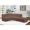 Manufacturer Color_Brown -- Arc 127" Brown Vegan Leather Upholstered 5 pc Modular Sectional IMAGE 3
