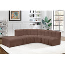  Manufacturer Color_Brown -- Arc 127" Brown Vegan Leather Upholstered 5 pc Modular Sectional IMAGE 4