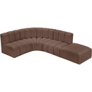  Manufacturer Color_Brown -- Arc 127" Brown Vegan Leather Upholstered 5 pc Modular Sectional IMAGE 5