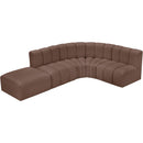  Manufacturer Color_Brown -- Arc 127" Brown Vegan Leather Upholstered 5 pc Modular Sectional IMAGE 6