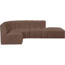  Manufacturer Color_Brown -- Arc 127" Brown Vegan Leather Upholstered 5 pc Modular Sectional IMAGE 7