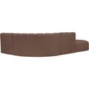  Manufacturer Color_Brown -- Arc 127" Brown Vegan Leather Upholstered 5 pc Modular Sectional IMAGE 9