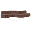 Manufacturer Color_Brown -- Arc 145" Brown Vegan Leather Upholstered 6 pc Modular Sectional IMAGE 10