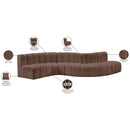  Manufacturer Color_Brown -- Arc 145" Brown Vegan Leather Upholstered 6 pc Modular Sectional IMAGE 11