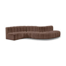  Manufacturer Color_Brown -- Arc 145" Brown Vegan Leather Upholstered 6 pc Modular Sectional IMAGE 1