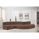  Manufacturer Color_Brown -- Arc 145" Brown Vegan Leather Upholstered 6 pc Modular Sectional IMAGE 2