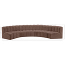  Manufacturer Color_Brown -- Arc 151" Brown Vegan Leather Upholstered 6 pc Modular Sectional IMAGE 11