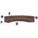  Manufacturer Color_Brown -- Arc 151" Brown Vegan Leather Upholstered 6 pc Modular Sectional IMAGE 12