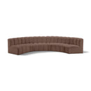  Manufacturer Color_Brown -- Arc 151" Brown Vegan Leather Upholstered 6 pc Modular Sectional IMAGE 1
