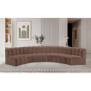  Manufacturer Color_Brown -- Arc 151" Brown Vegan Leather Upholstered 6 pc Modular Sectional IMAGE 2
