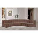 Meridian Arc Brown Vegan Leather 6 pc Modular Sectional IMAGE 2