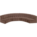  Manufacturer Color_Brown -- Arc 151" Brown Vegan Leather Upholstered 6 pc Modular Sectional IMAGE 3