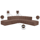  Manufacturer Color_Brown -- Arc 146" Brown Vegan Leather Upholstered 6 pc Modular Sectional IMAGE 12
