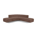  Manufacturer Color_Brown -- Arc 146" Brown Vegan Leather Upholstered 6 pc Modular Sectional IMAGE 1