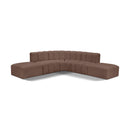 Meridian Arc Brown Vegan Leather 6 pc Modular Sectional IMAGE 1