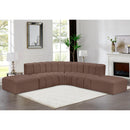  Manufacturer Color_Brown -- Arc 146" Brown Vegan Leather Upholstered 6 pc Modular Sectional IMAGE 2