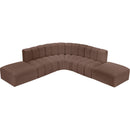  Manufacturer Color_Brown -- Arc 146" Brown Vegan Leather Upholstered 6 pc Modular Sectional IMAGE 3