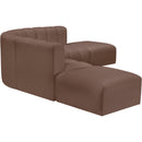  Manufacturer Color_Brown -- Arc 146" Brown Vegan Leather Upholstered 6 pc Modular Sectional IMAGE 5