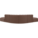  Manufacturer Color_Brown -- Arc 146" Brown Vegan Leather Upholstered 6 pc Modular Sectional IMAGE 6