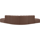 Meridian Arc Brown Vegan Leather 6 pc Modular Sectional IMAGE 6
