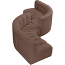  Manufacturer Color_Brown -- Arc 145" Brown Vegan Leather Upholstered 6 pc Modular Sectional IMAGE 3