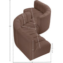  Manufacturer Color_Brown -- Arc 145" Brown Vegan Leather Upholstered 6 pc Modular Sectional IMAGE 7