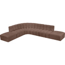  Manufacturer Color_Brown -- Arc 172" Brown Vegan Leather Upholstered 7 pc Modular Sectional IMAGE 3