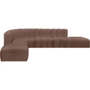  Manufacturer Color_Brown -- Arc 172" Brown Vegan Leather Upholstered 7 pc Modular Sectional IMAGE 4