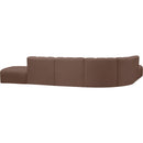 Meridian Arc Brown Vegan Leather 7 pc Modular Sectional IMAGE 5