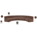  Manufacturer Color_Brown -- Arc 162" Brown Vegan Leather Upholstered 7 pc Modular Sectional IMAGE 12