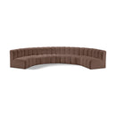  Manufacturer Color_Brown -- Arc 162" Brown Vegan Leather Upholstered 7 pc Modular Sectional IMAGE 1