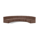 Meridian Arc Brown Vegan Leather 7 pc Modular Sectional IMAGE 1