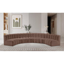 Meridian Arc Brown Vegan Leather 7 pc Modular Sectional IMAGE 2