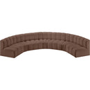  Manufacturer Color_Brown -- Arc 162" Brown Vegan Leather Upholstered 7 pc Modular Sectional IMAGE 3