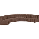  Manufacturer Color_Brown -- Arc 162" Brown Vegan Leather Upholstered 7 pc Modular Sectional IMAGE 4
