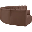  Manufacturer Color_Brown -- Arc 162" Brown Vegan Leather Upholstered 7 pc Modular Sectional IMAGE 5