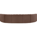  Manufacturer Color_Brown -- Arc 162" Brown Vegan Leather Upholstered 7 pc Modular Sectional IMAGE 6